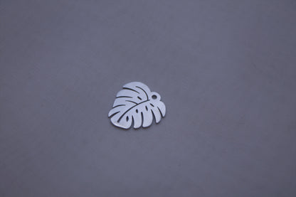Classic Silver Monstera Leaf Charm