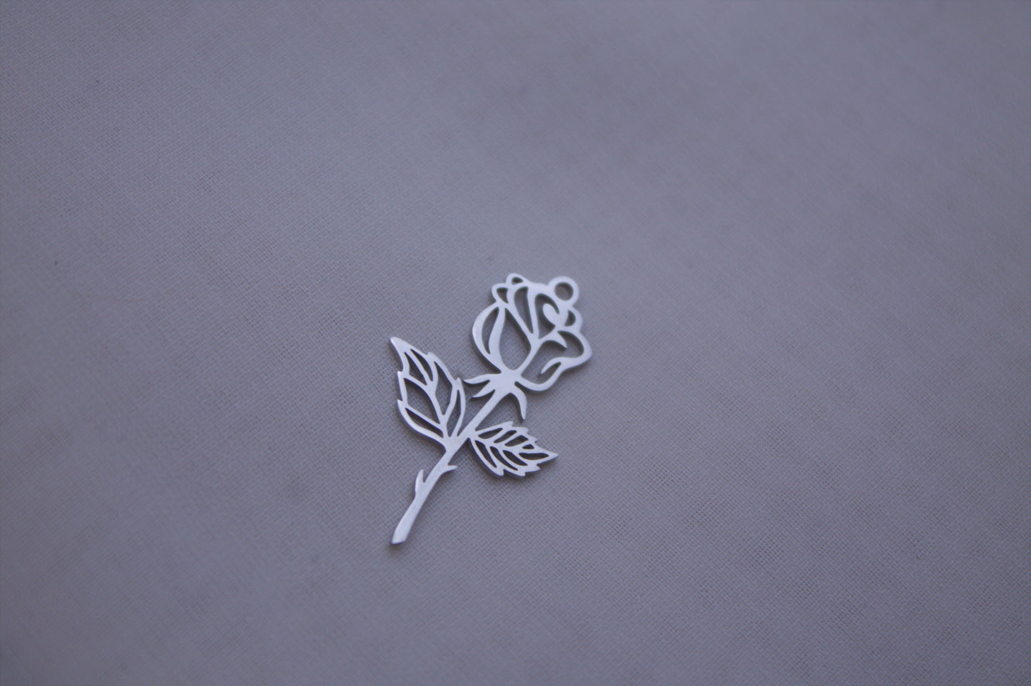 Classic Silver Rose Charm