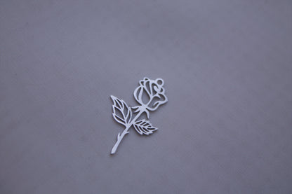 Classic Silver Rose Charm