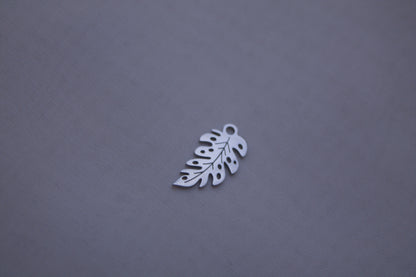 Classic Silver Monstera Leaf Charm