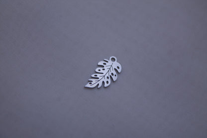 Classic Silver Monstera Leaf Charm