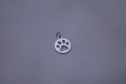Classic Silver Paw Print Charm