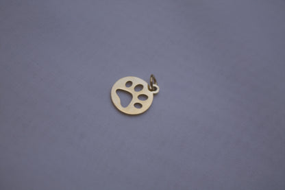 Classic Gold Paw Print Charm
