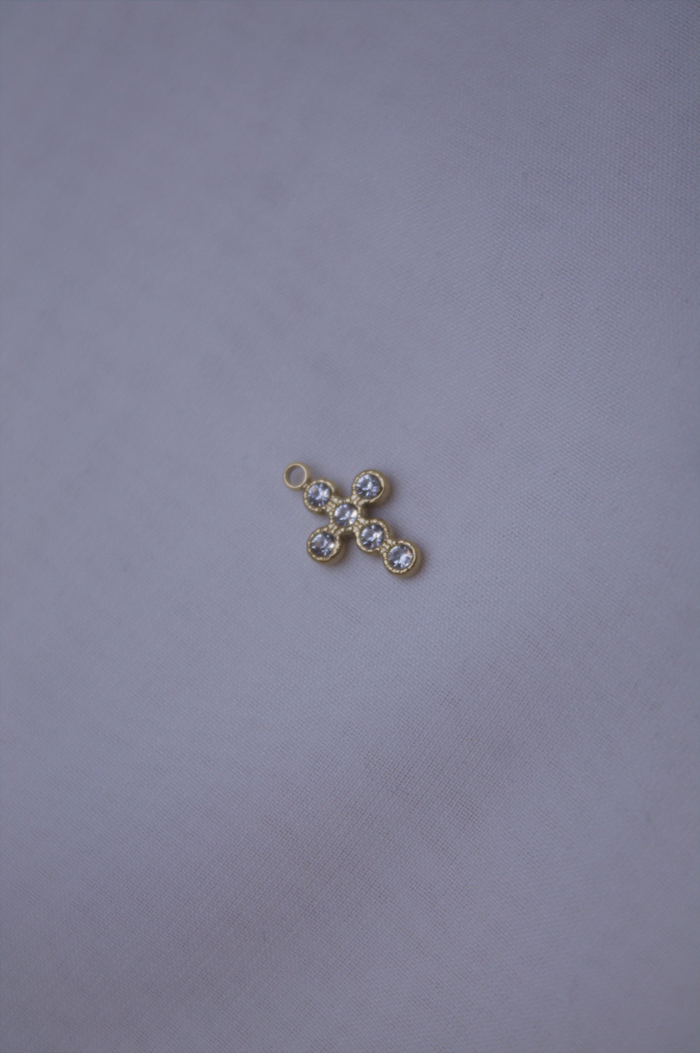 Gold Crystal Cross Charm