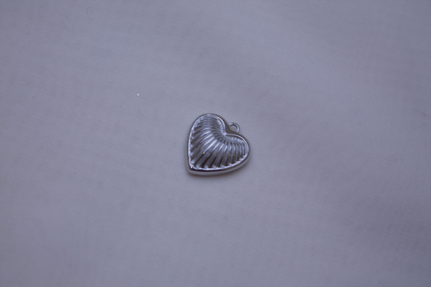 Classic Silver Fluted Heart Charm