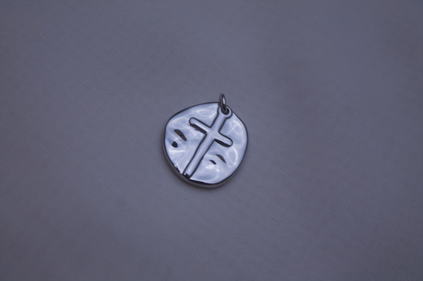 Classic Silver Cross Medallion Charm
