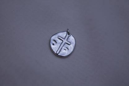 Classic Silver Cross Medallion Charm