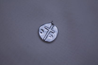 Classic Silver Cross Medallion Charm