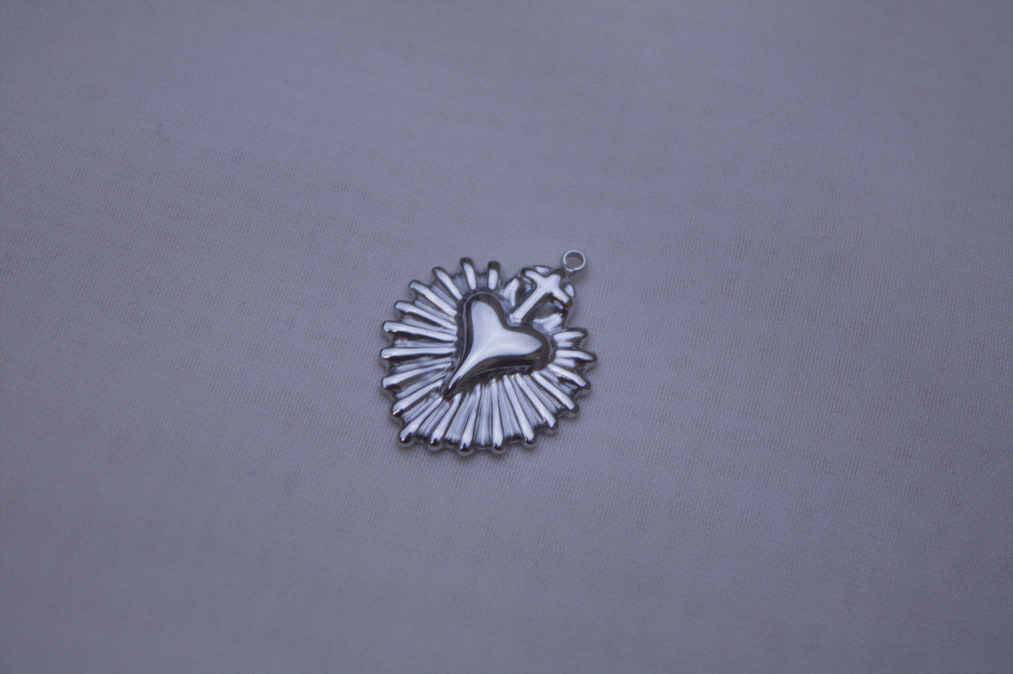 Classic Silver Sacred Heart Charm
