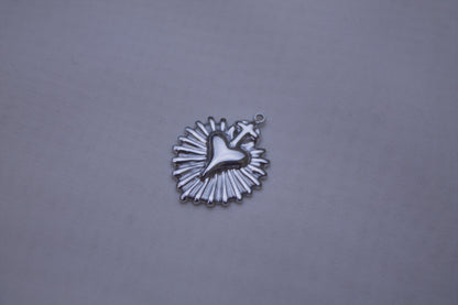 Classic Silver Sacred Heart Charm