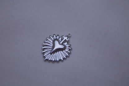 Classic Silver Sacred Heart Charm