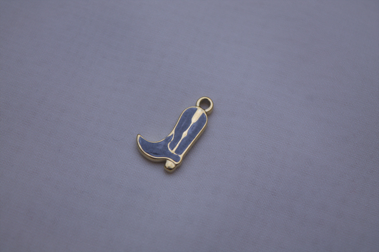 Blue Enamel Cowboy Boot Charm