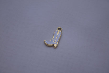 Light Blue Enamel Cowboy Boot Charm