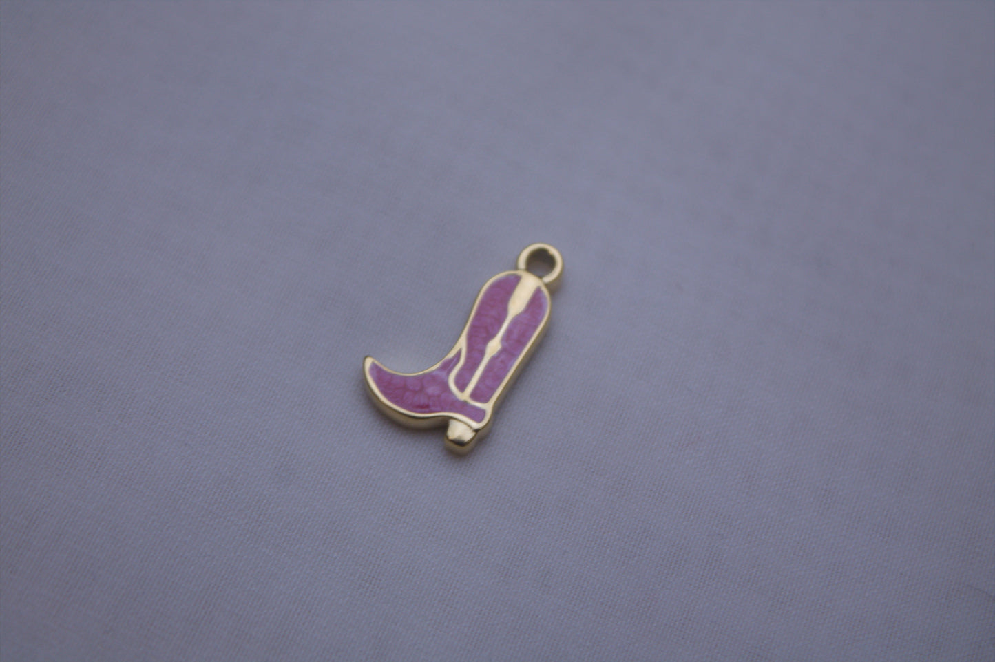 Pink Enamel Cowboy Boot Charm