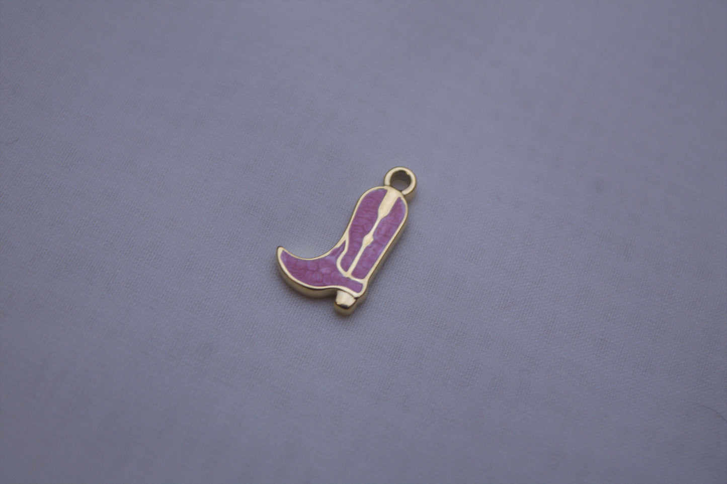 Pink Enamel Cowboy Boot Charm