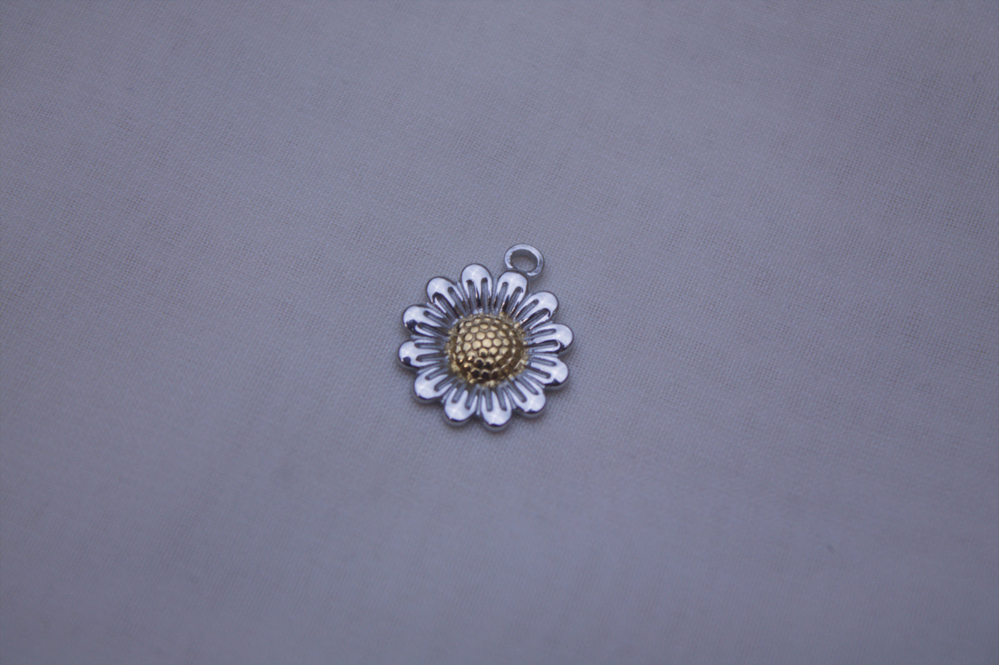 Silver Gold Daisy Charm