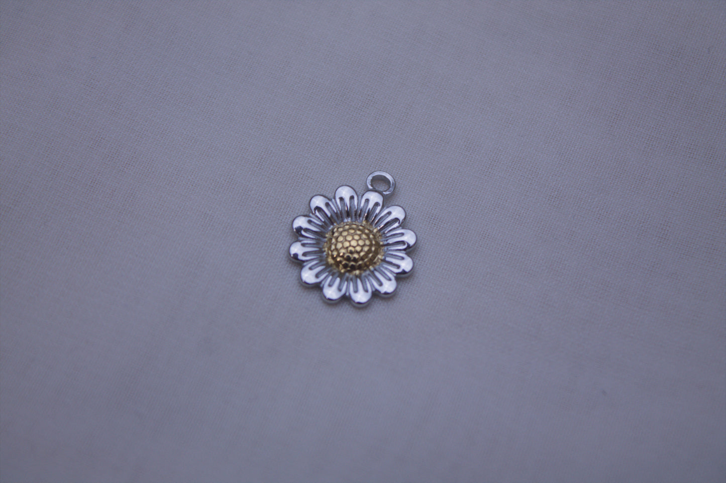 Silver Gold Daisy Charm