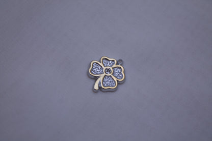 Silver Gold Clover Charm