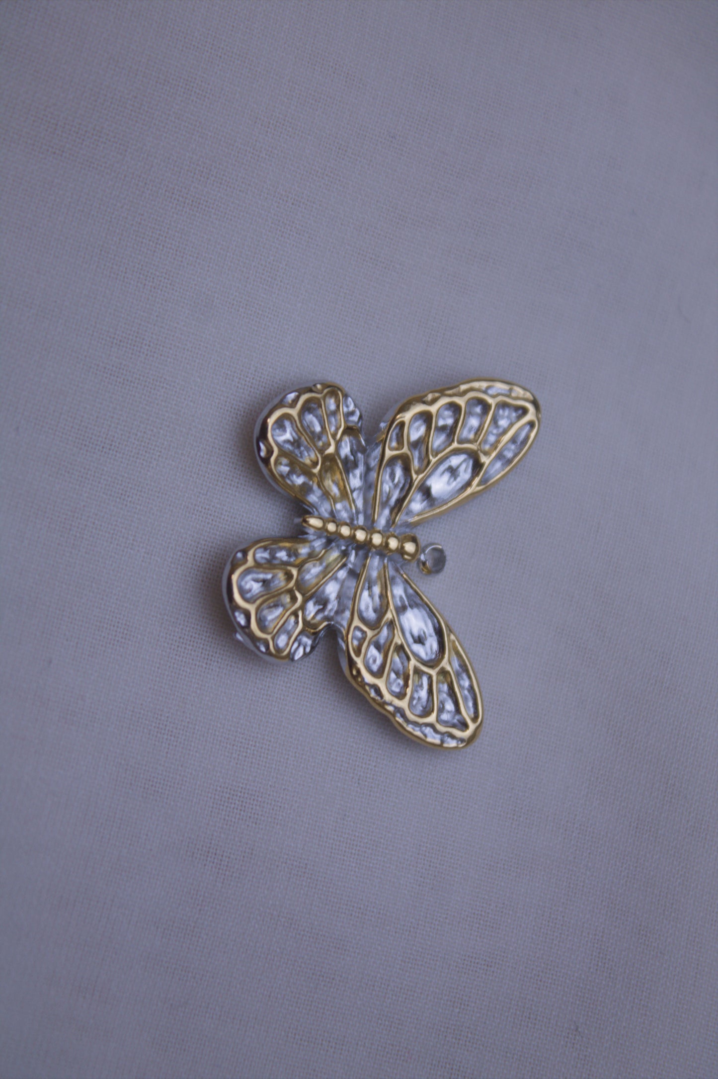 Silver Gold Butterfly Charm