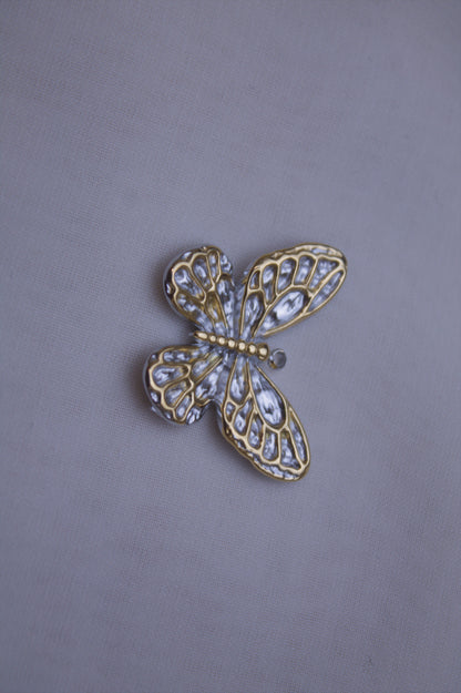 Silver Gold Butterfly Charm
