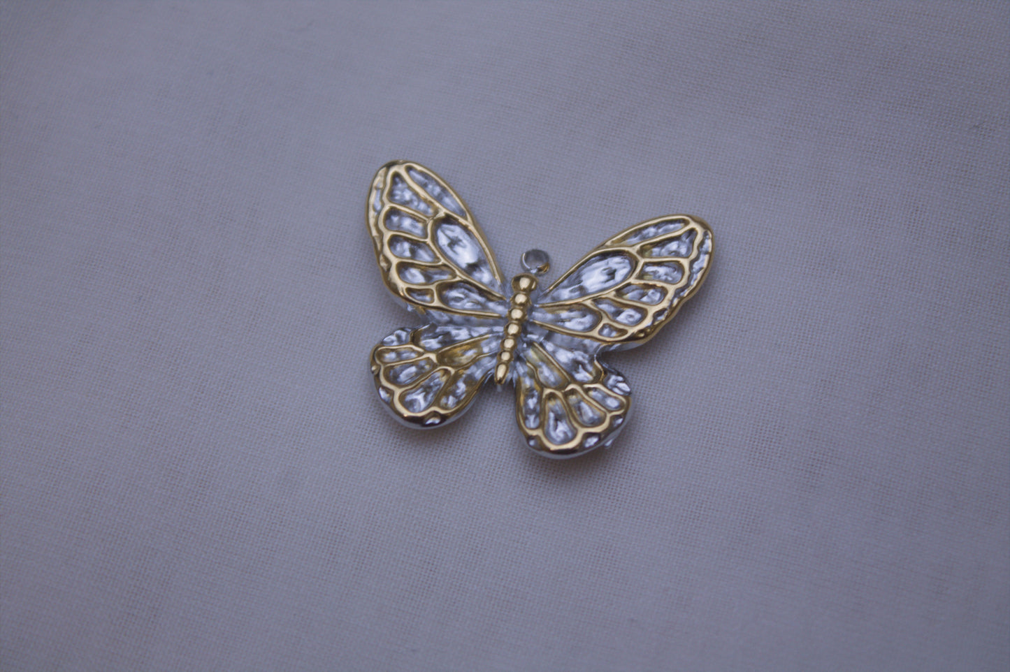 Silver Gold Butterfly Charm
