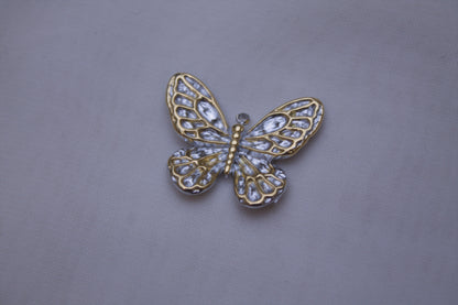 Silver Gold Butterfly Charm