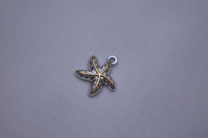 Silver Gold Starfish Charm