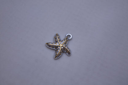 Silver Gold Starfish Charm