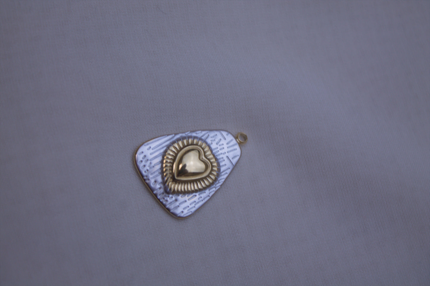 Silver Gold Heart Shield Charm