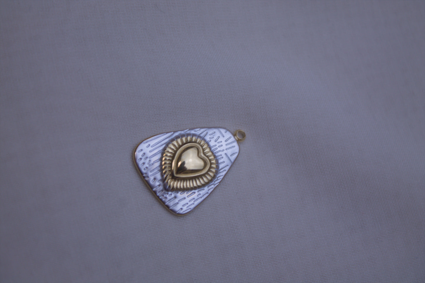 Silver Gold Heart Shield Charm