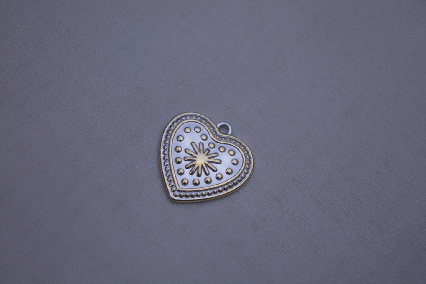 White Enamel Heart Charm