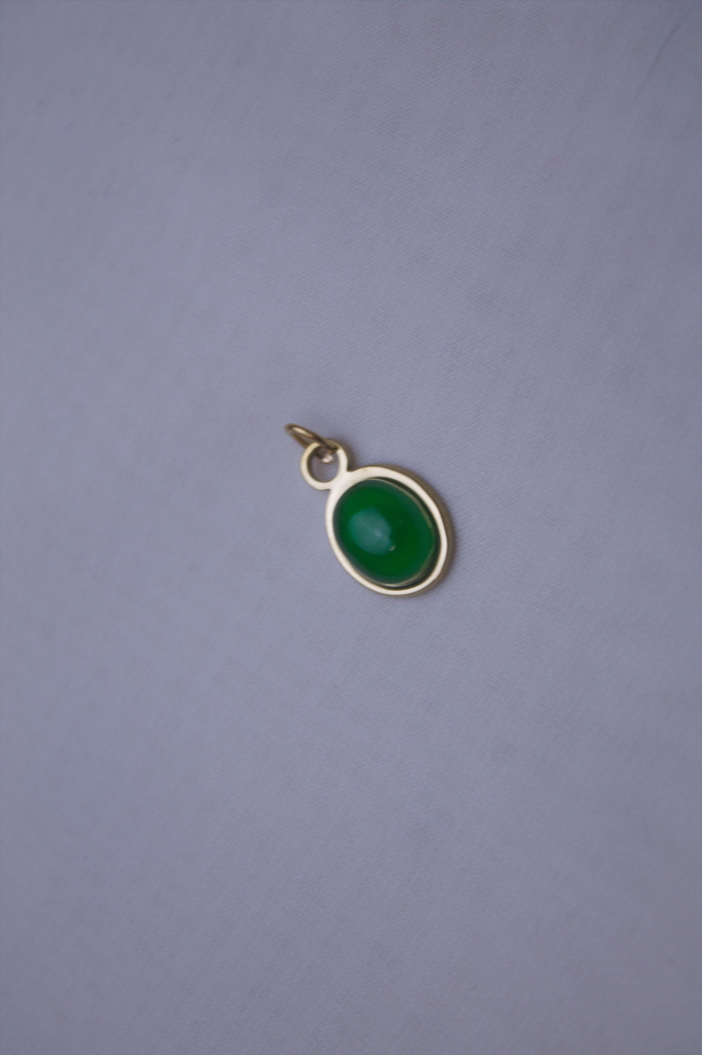 Green Gemstone Oval Charm
