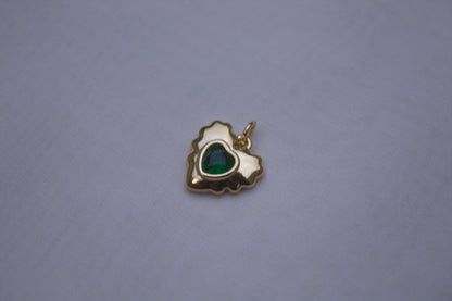Green Gemstone Heart Charm