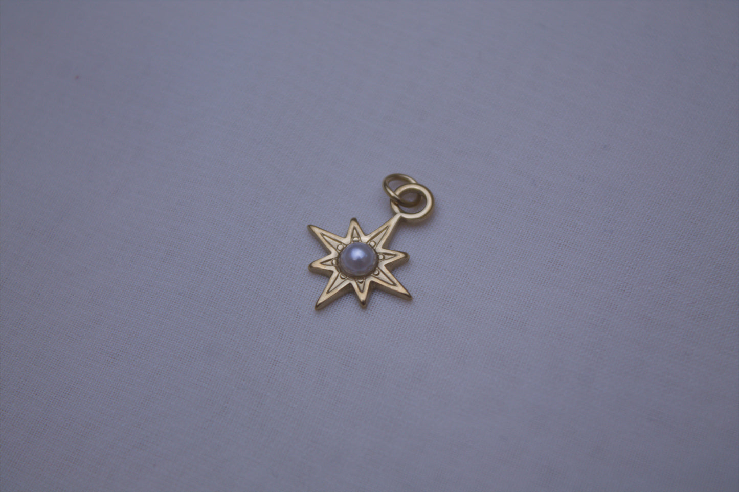 Gold Pearl Star Charm