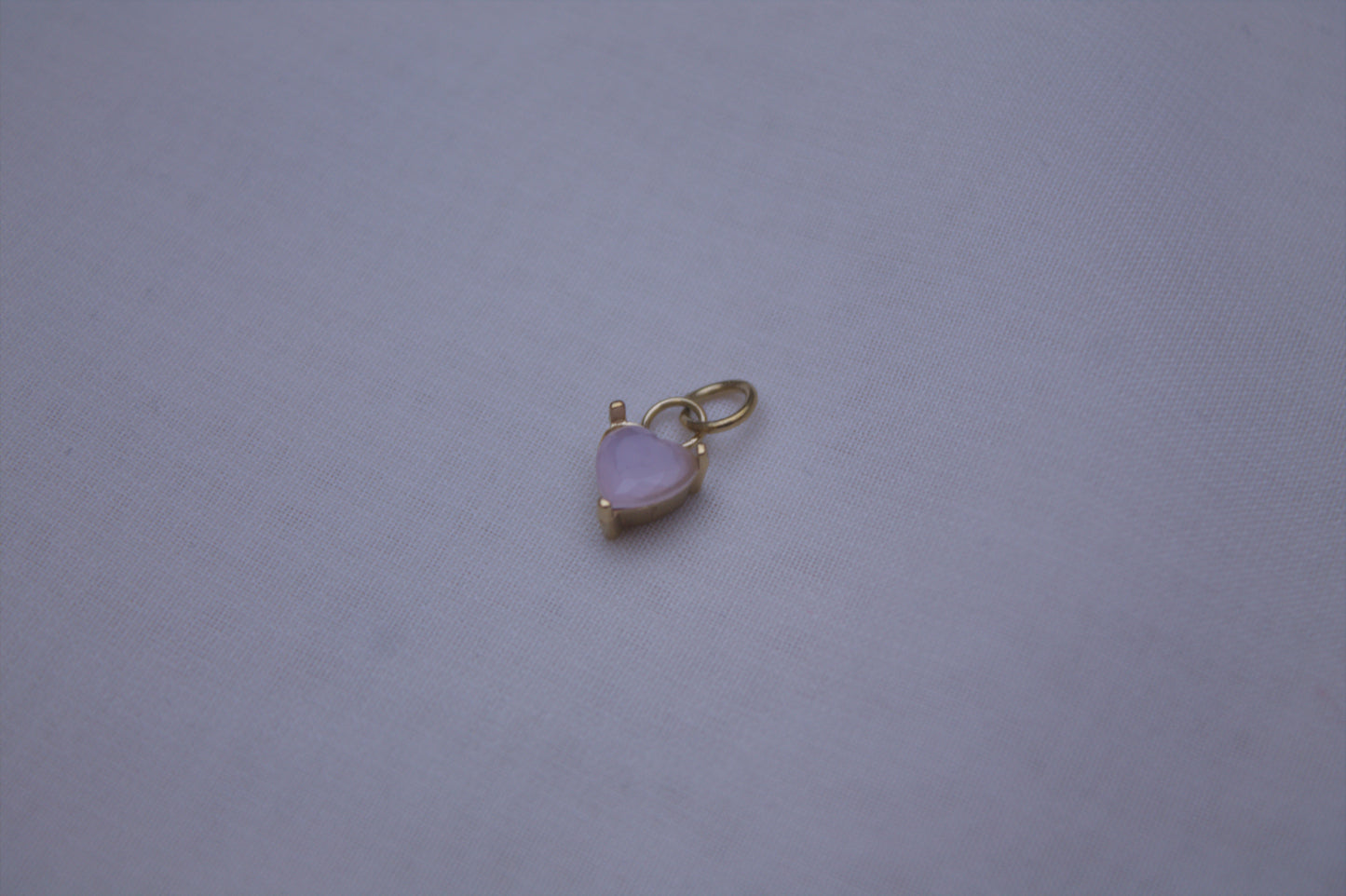 Pink Gemstone Heart Charm