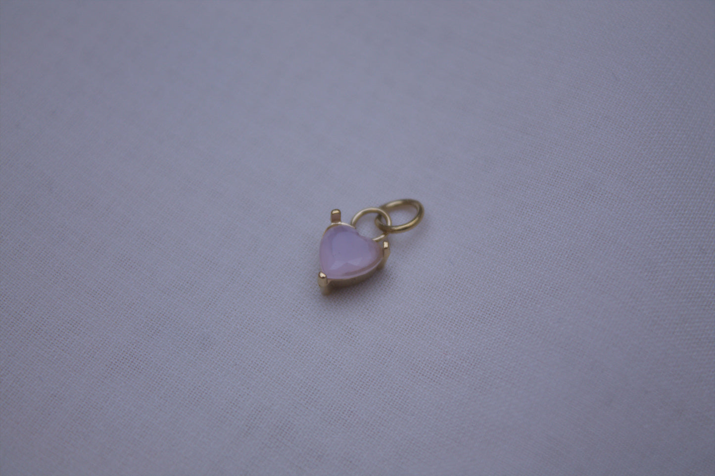 Pink Gemstone Heart Charm