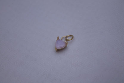 Pink Gemstone Heart Charm