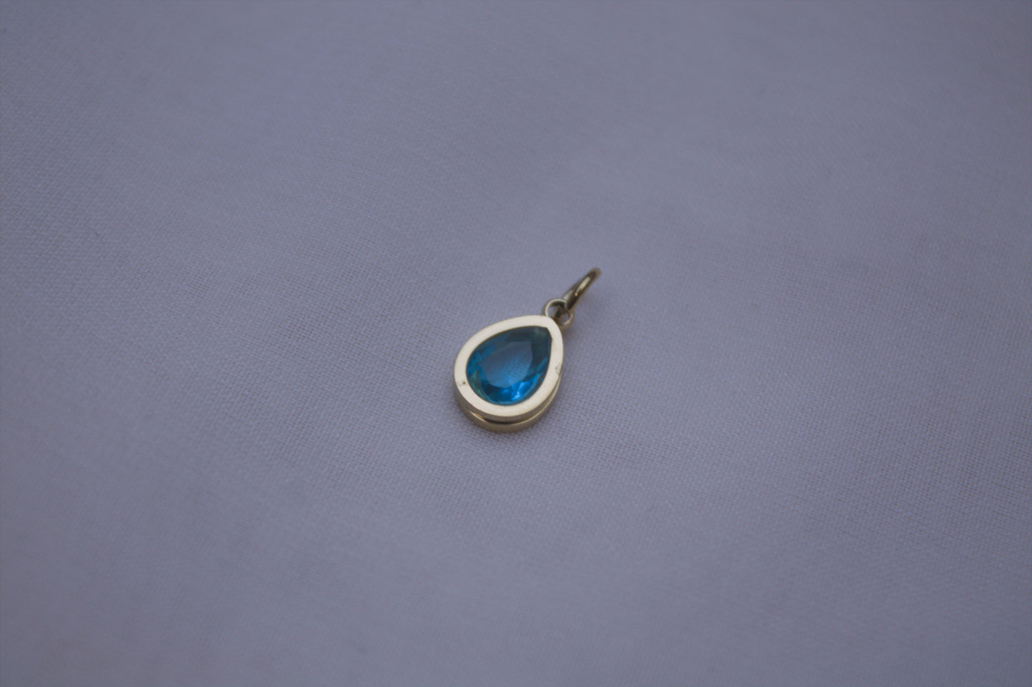 Blue Gemstone Teardrop Charm