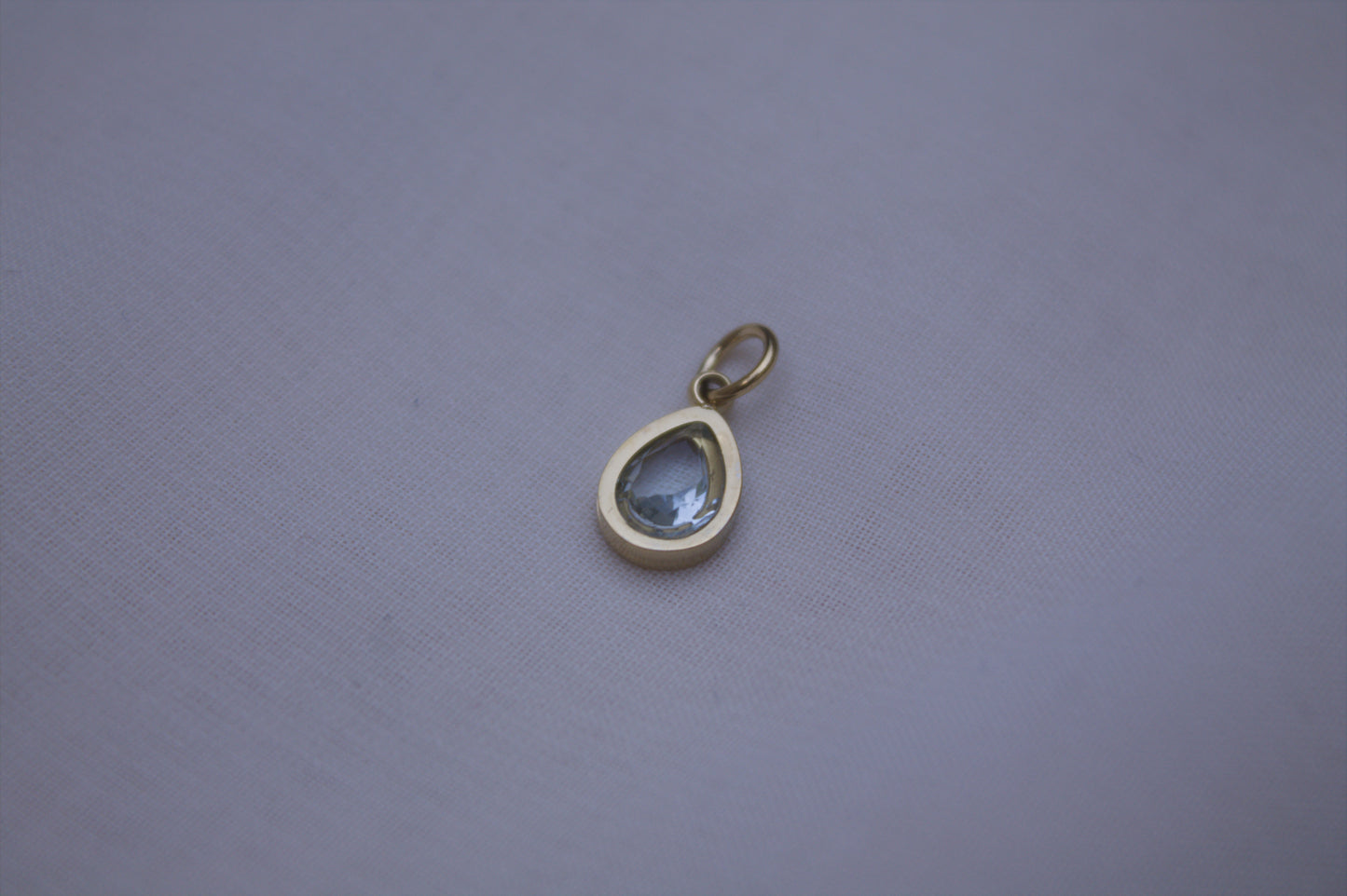 Light Blue Gemstone Teardrop Charm