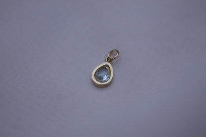 Light Blue Gemstone Teardrop Charm