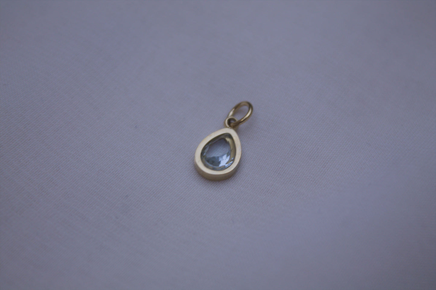 Light Blue Gemstone Teardrop Charm