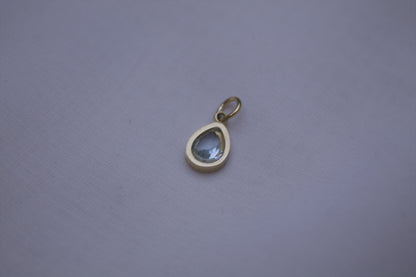 Light Blue Gemstone Teardrop Charm