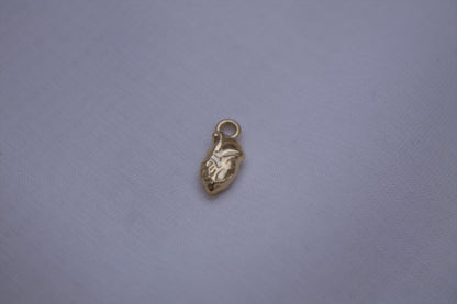 Classic Gold Anatomical Heart Charm
