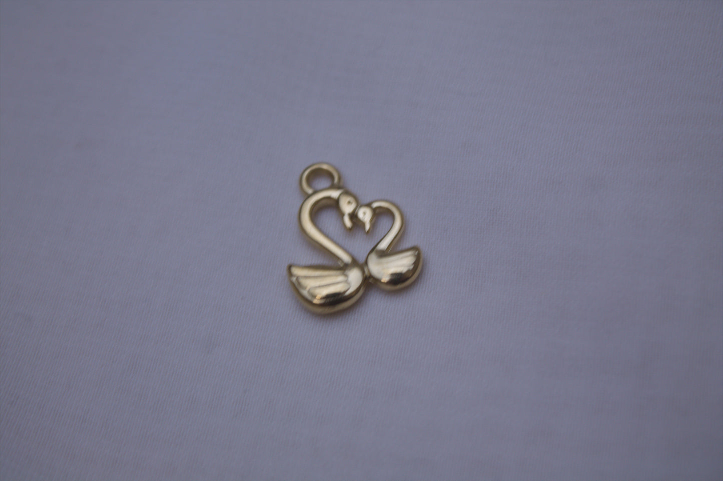 Classic Gold Swan Couple Charm