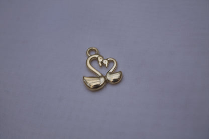Classic Gold Swan Couple Charm