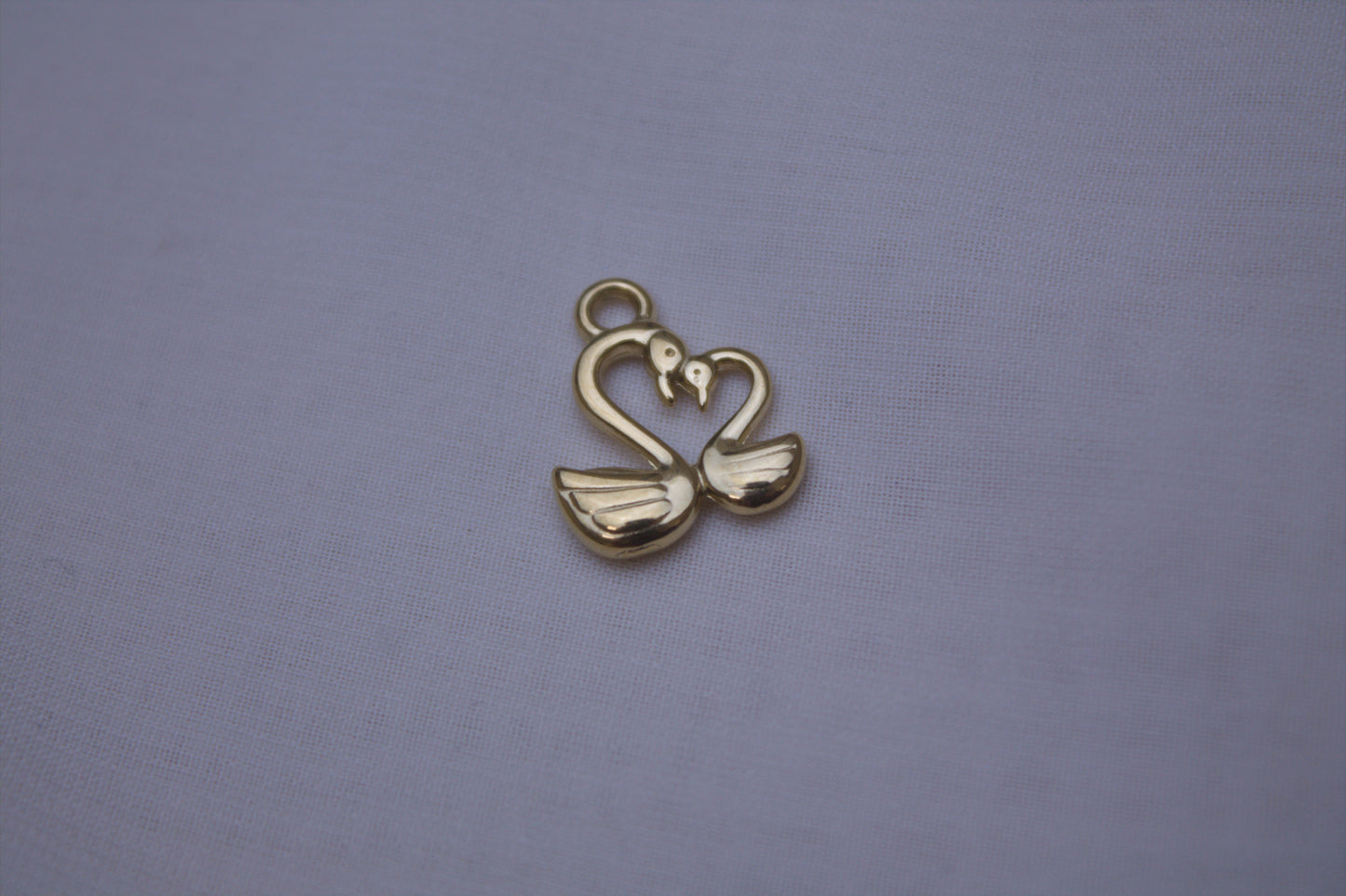 Classic Gold Swan Couple Charm