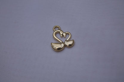 Classic Gold Swan Couple Charm