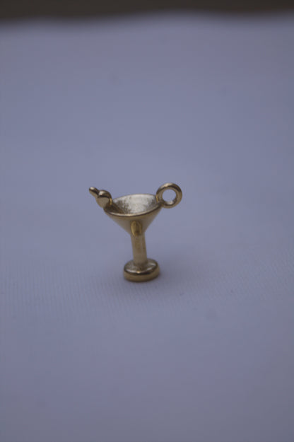 Classic Gold Martini Glass Charm