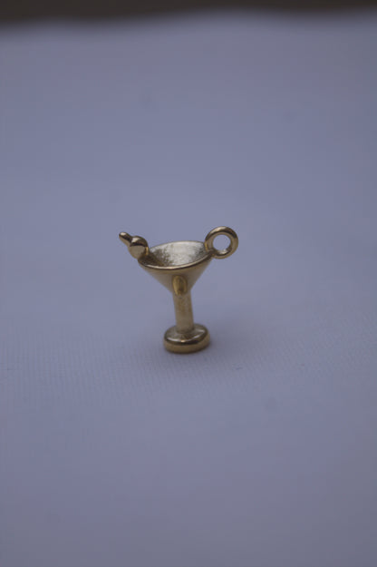 Classic Gold Martini Glass Charm