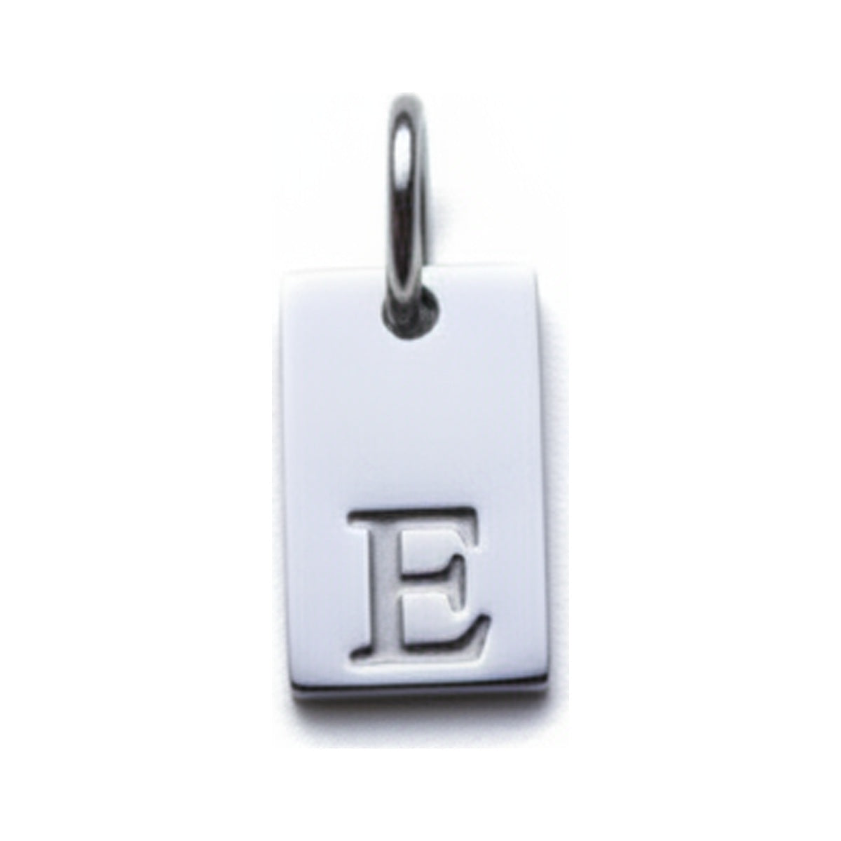 Square Initial Charm — Silver / E
